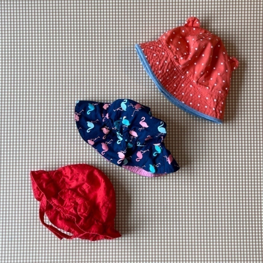 Set of 3 baby girl sun hats. Baby Gap /
Carter's / Gymboree - Picture 1 of 12